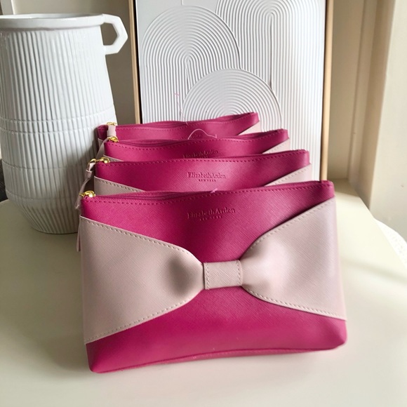 Elizabeth Arden Set of 4 four Matching clutches makeup bags small purse pink - Picture 7 of 14